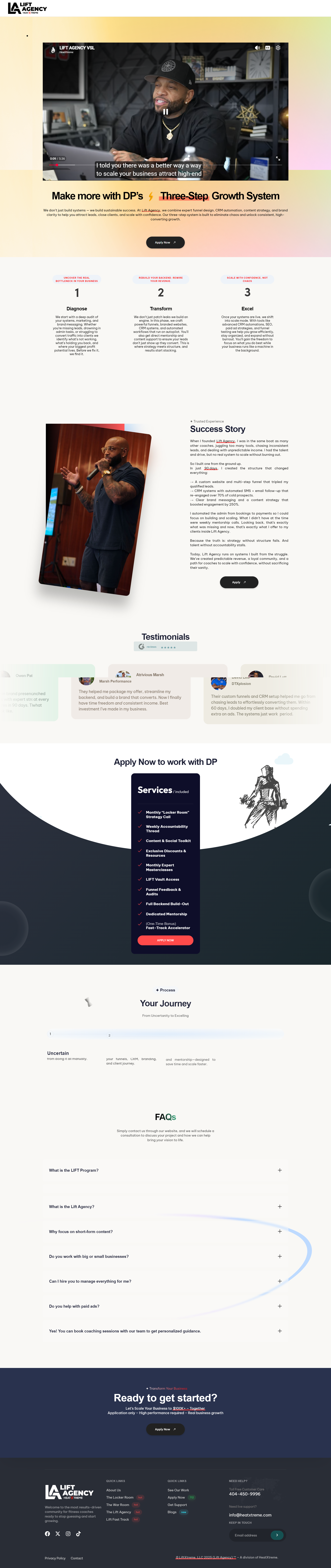 Lift Agency website created by NAP