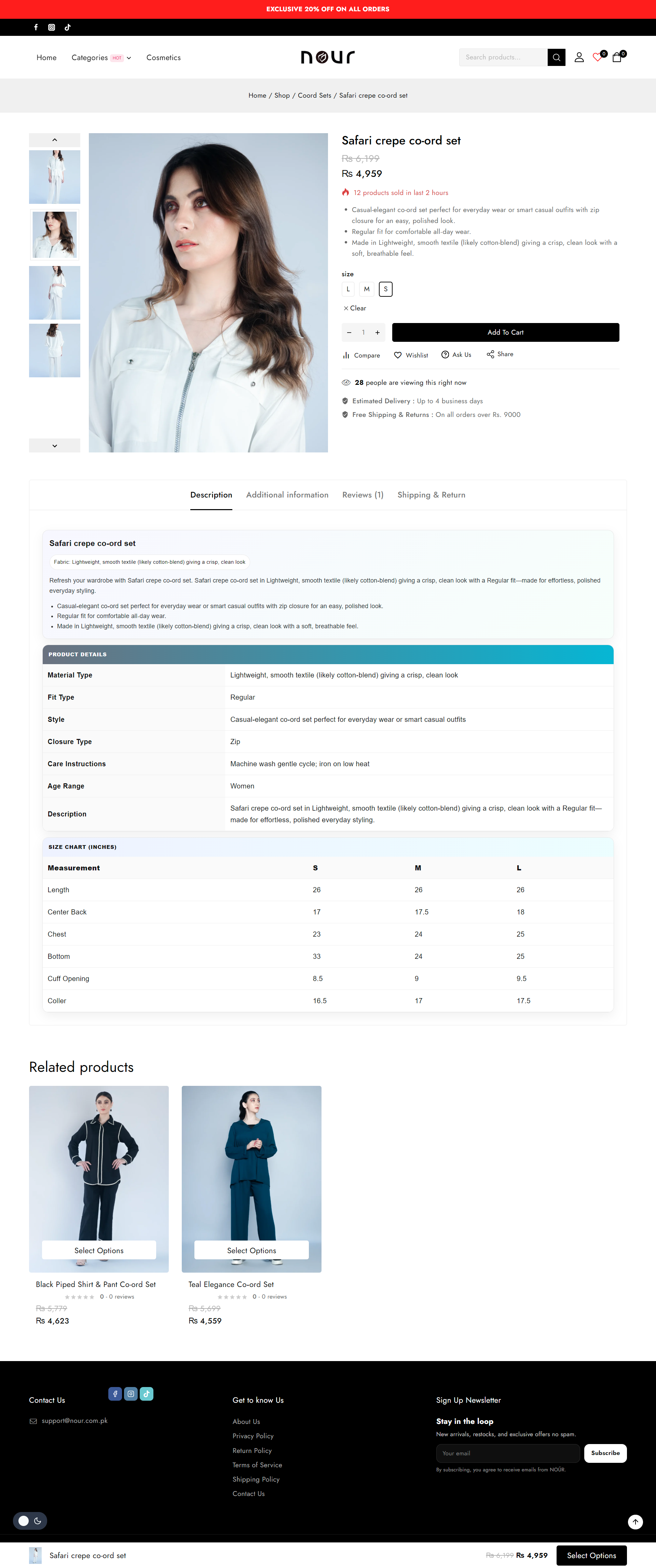 Complete Nour product detail page